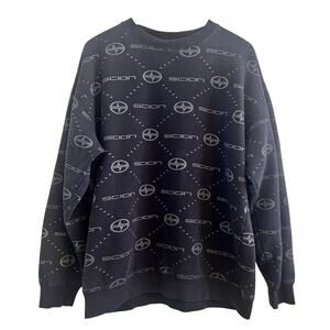 Scion Toyota JDM Sweatshirt Men Medium Black Automotive Pullover All Over Print